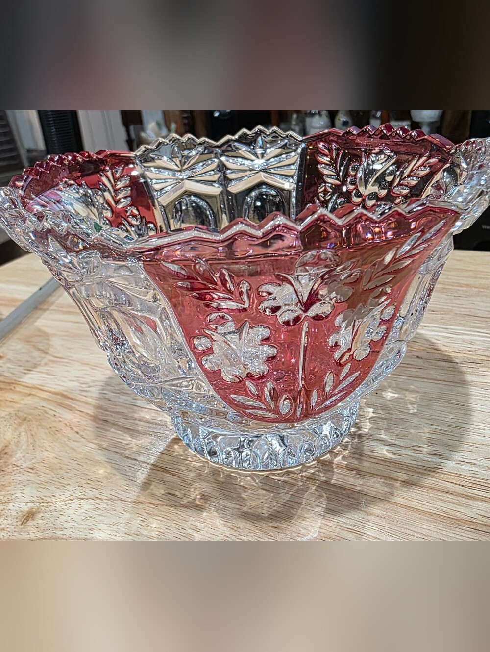 New Vintage Anna Huite Bleikristall Ruby  Decorative Bowl